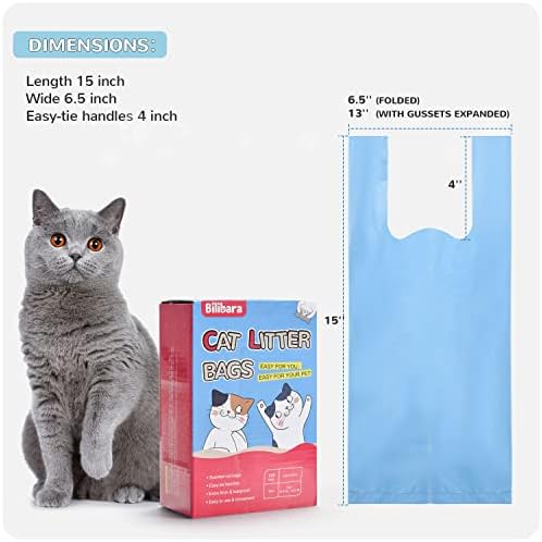Cat Litter Bags, 120 Count, Ultra Thick, Scented, Leak-Proof, Disposable, 15 Liters Capacity