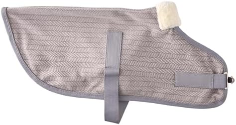 Pet Passion Preston II - The Polar Fleece Coat, Recycled Polar Fleece Warm Dog Jacket for Cold Weather for Small, Medium, Large Dogs, Dove Gray Herringbone, XX-Large (70-110 lbs)
