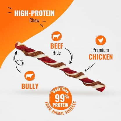 GOOD 'N' FUN Twists Long-Lasting Dog Treat with Real Bully, 6 Count