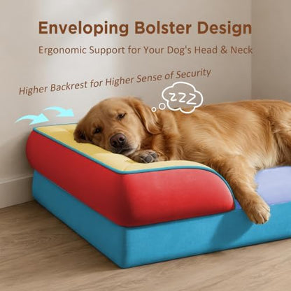 Comfort Expression Orthopedic Dog Bed for Extra Large Dogs with Bolster