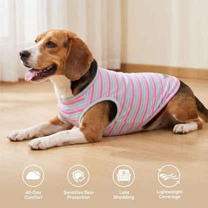 KYEESE 2Pack Cotton Dog Shirt for Small Dogs Soft Striped Tank Top
