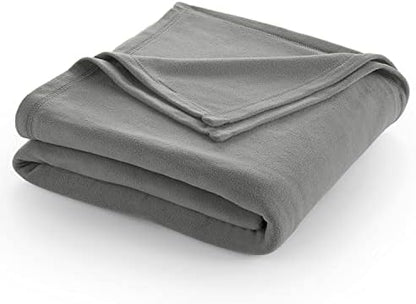 Twin Size Fleece Bed Blanket | Comfy Supersoft Fleece Blanket – All-Season Light Weight Throw Blanket | Luxuriously Soft | Throw Blanket for Couch and Sofa | Machine Wash | Gray