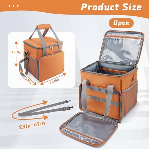SMYV Pet Grooming Bag for Dog Grooming Supplies, Dog Tote Travel Bag for Pets Grooming Tools Kit Accessories - Orange