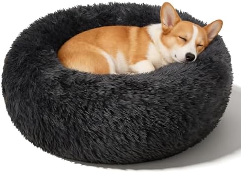 Dog Calming Beds for Medium Large Dogs Round Donut Washable Anxiety Dog Bed