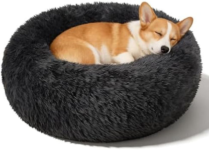 Dog Calming Beds for Medium Large Dogs Round Donut Washable Anxiety Dog Bed