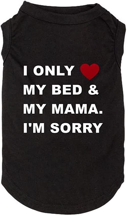 Dog Shirts Letter Printed Vest for Small Large Dogs Slogan Costume Dog Pajamas Puppy Gift Pet Clothes Mama's Boy (Large, O-Black)