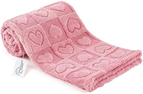 gogobunny Large Pet Blanket for Dogs Cats, Ultra Soft 300GSM Coral Fleece Washable Furniture Protector for Couch Bed Car Seat, Calming Crate Mat Blanket for Large Breeds, Pink, 50x60IN