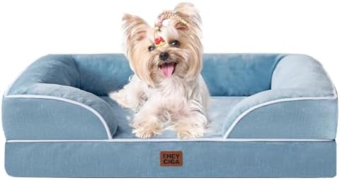 EHEYCIGA Orthopedic Small Dog Bed, Waterproof Memory Foam Washable Pet Beds