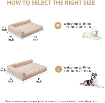 BFPETHOME Orthopedic Washable Dog Bed, Sleeping Couch for Large Senior Dogs