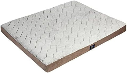 Serta Orthopedic Quilted Pillow Top Dog Bed for Pets – Chocolate Brown (X-Large)