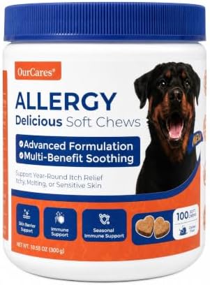 Dog Allergy Chews Anti-Itch Skin & Coat Probiotics 100 Chews