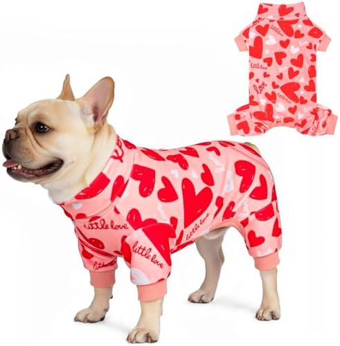 KYEESE Velvet Dog Pajamas Soft Onesie for Daily Wear, Heart