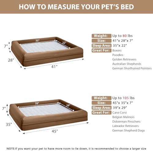 WNPETHOME XL Extra Large Orthopedic for Senior Dog Bed Comfy Sleeping
