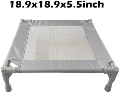 Pozico Elevated Pet Bed with Breathable Mesh for Small Cat and Dog, Raised Cooling Pet Cot for Puppy and Kitty, 18.9x18.9 inch (Gray)