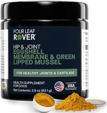 Four Leaf Rover Hip & Joint - Eggshell Membrane for Dogs, Curcumin, Mussel