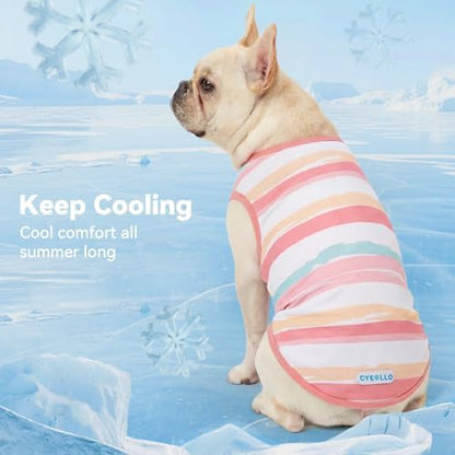 cyeollo 2Pack Dog Cooling Shirts Evaporative Dog Cooling Vest, L, Pink