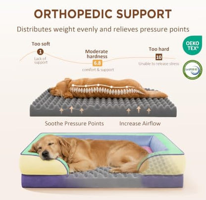 Comfort Expression Orthopedic Dog Bed for Extra Large Dogs with Bolster