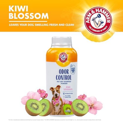 Arm & Hammer Odor Control Dry Shampoo Powder for Dogs, Kiwi Blossom, 4.2 Oz