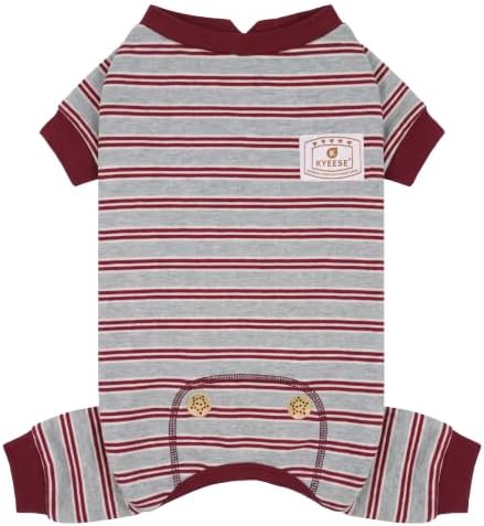 KYEESE Striped Dog Pajamas for Small Medium Dogs Stretchy Onesie Daily Wear