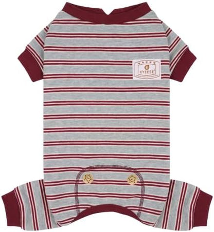 KYEESE Striped Dog Pajamas for Small Medium Dogs Stretchy Onesie Daily Wear