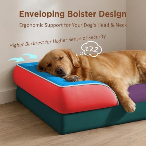 Comfort Expression Orthopedic Dog Bed for Extra Large Dogs with Bolster
