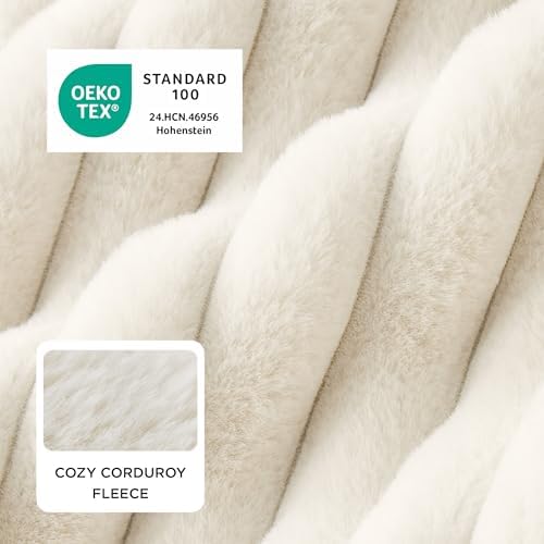 Bedsure ComfyFleece™ Cute Dog Bed for Small Medium Dogs Washable,25in Cream