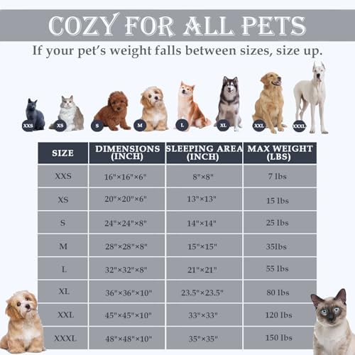 Washable Calming Dog & Cat Bed for Ultra Large Small Medium Size Pet