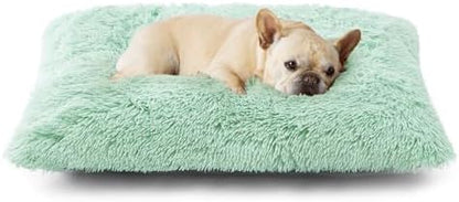 EHEYCIGA Fluffy Dog Crate Bed for Medium Dogs, Plush Crate Pad, Apple Green
