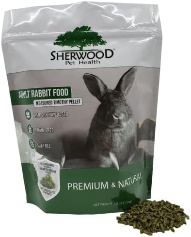 Sherwood Pet Health Adult Rabbit Food Timothy Hay Pellet 4.5 lbs. Hay-Based, Grain-Free, Soy-Free for Better Digestion