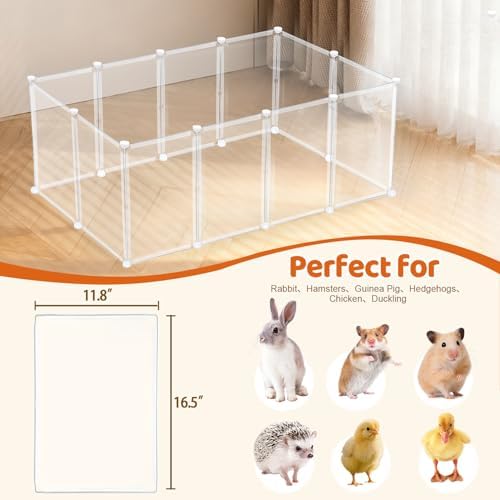 14 Pcs 16.5" H Small Animal Playpen, Indoor Puppy Playpen for Rabbits