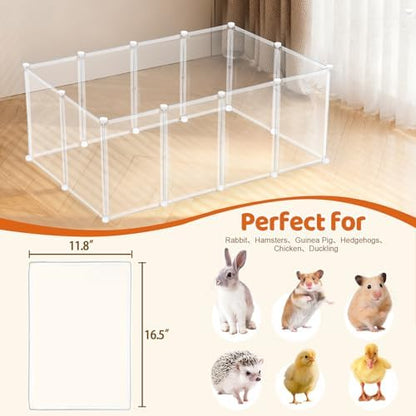 14 Pcs 16.5" H Small Animal Playpen, Indoor Puppy Playpen for Rabbits