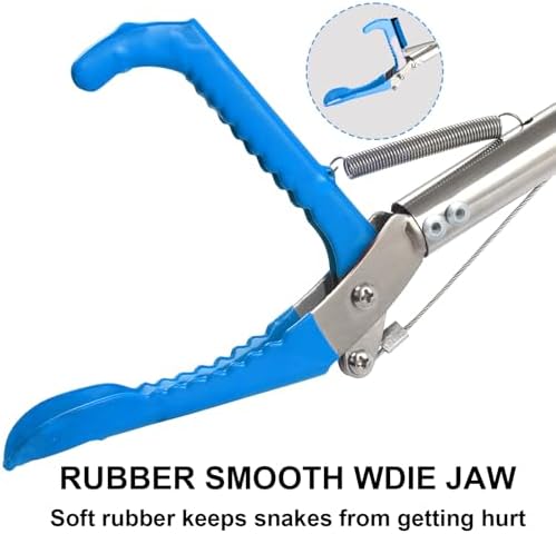 Snake Grabber Tool, 66" Snake Tongs Removal Professional Collapsible Rattlesnake Reptile Grabber Long Reach Grabber Heavy Duty Wide Jaw Handling Tool with Lock Non-Slip Foam Grip