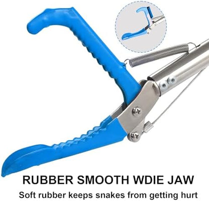 Snake Grabber Tool, 66" Snake Tongs Removal Professional Collapsible Rattlesnake Reptile Grabber Long Reach Grabber Heavy Duty Wide Jaw Handling Tool with Lock Non-Slip Foam Grip