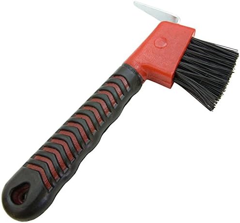 Intrepid International Rubber Handle Hoof Pick w/Brush for Horses, Hoof Pick for Easy Horse Hoof Cleaning, Horse Grooming Supplies