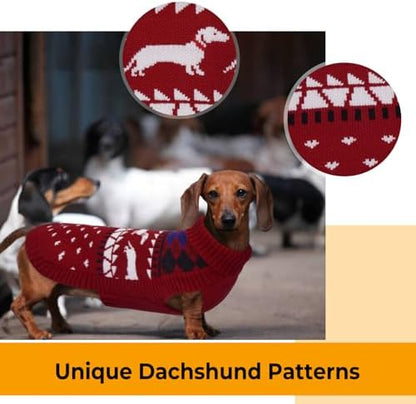 Lelepet Mini Dachshund Sweater Turtleneck Dog Sweaters for Small Dogs XS-XL