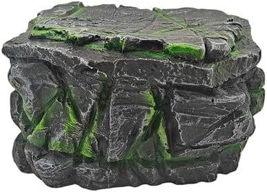 Reptile Hideouts,Resin Reptile Cave Habitat for Leopard Geckos, Lizards, Turtles, Snakes and Amphibians. (Upgrade Turtle Platform, Large)