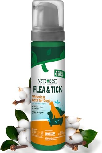 Vet's Best Waterless Flea & Tick Bath for Dogs, Essential Oil Spray, 8 oz