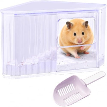 Hamster Sand Bath Container, Large Dust Bath House with Scoop, Purple
