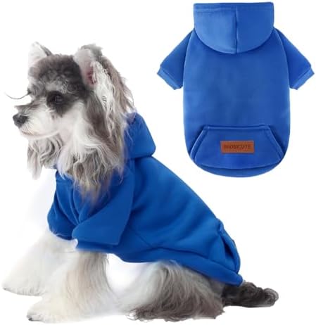 1 Pack Dog Hoodie Warm Hood Dog Sweater Cold Weather Small Dogs Sweatshirt Comfort Pet Clothes for Small Medium Dogs with Pockets Cats Chihuahua Clothes for Male Female Girl Boy Sporty Daily Wear