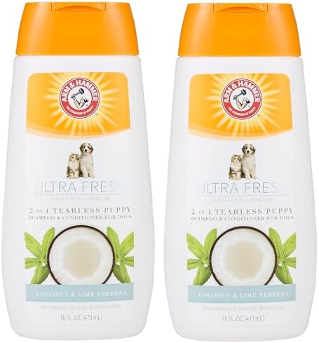 Arm & Hammer Tearless Puppy Shampoo, Coconut Lime Verbena, 16 Fl Oz, 2-Pk
