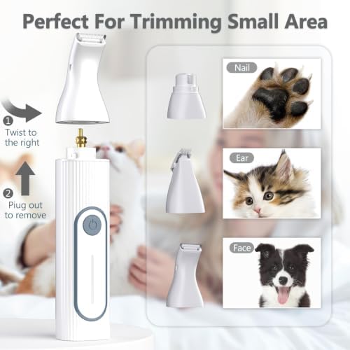 4 in 1 Dog Clippers Grooming Kit and Paw Trimmer for Thick Hair&Coats