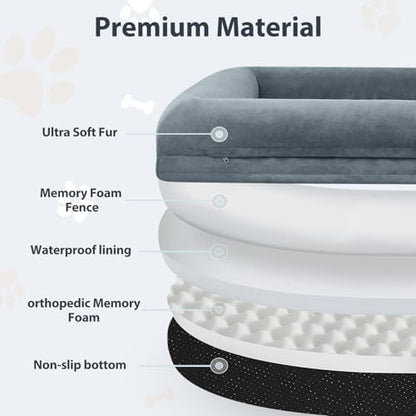 WNPETHOME Human Dog Bed Orthopedic for Adult & Dogs Comfy Sleeping
