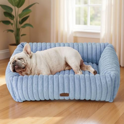 Bedsure ComfyFleece™ Cute Dog Bed Medium Large Size Dog Washable，30in Blue