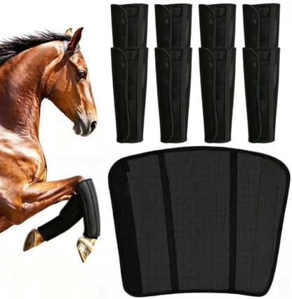 Horse Fly Boots,Fly Boots for Horses Set,Reduce Stomping (Black(2Sets))