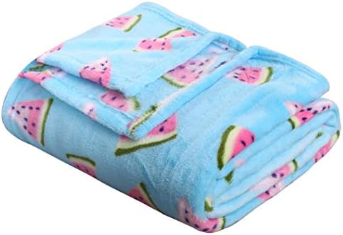Valerian Luxury Velvet Super Soft Light Weight Blanket Prints Fleece Throw - All Year Round Home Decor, Fuzzy Warm and Cozy Throws, Couch and Gift, 50 x 60inch, Watermelon