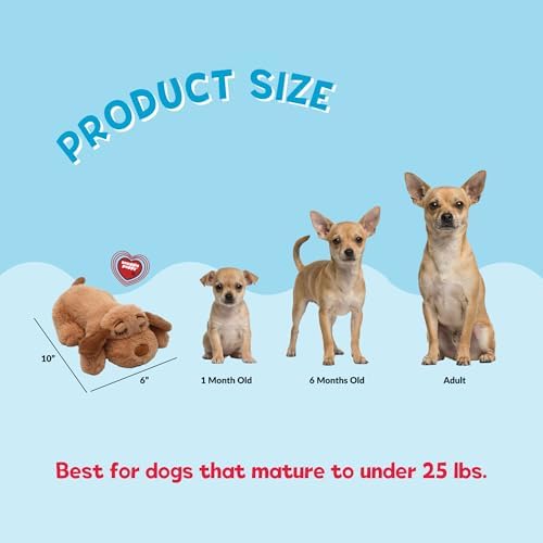 Snuggle Puppy Junior Heartbeat Toy, Calming Comfort, Small Breeds - Biscuit