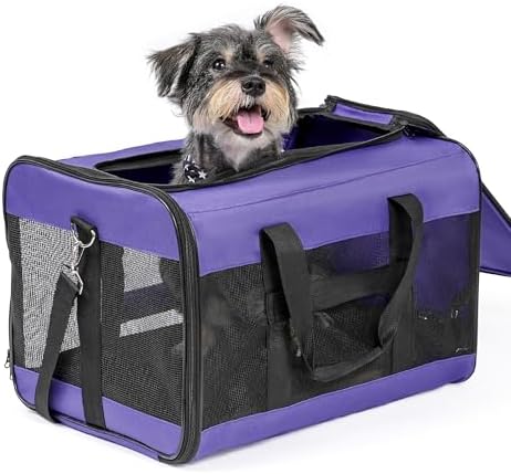 Conlun Dog Carrier Soft Sided, Large Cat Carrier,Purple L