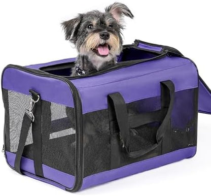 Conlun Dog Carrier Soft Sided, Large Cat Carrier,Purple L