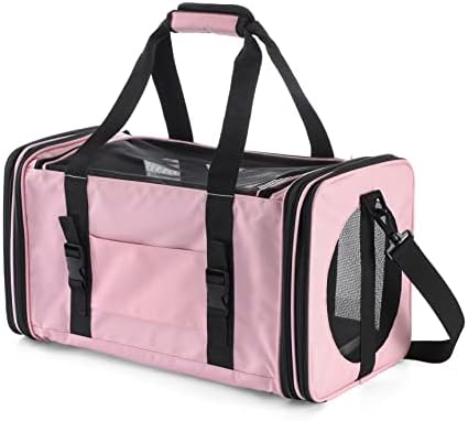 Soft-Sided Pet Carrier for Cats Small Dogs of 15 Lbs Medium Pink