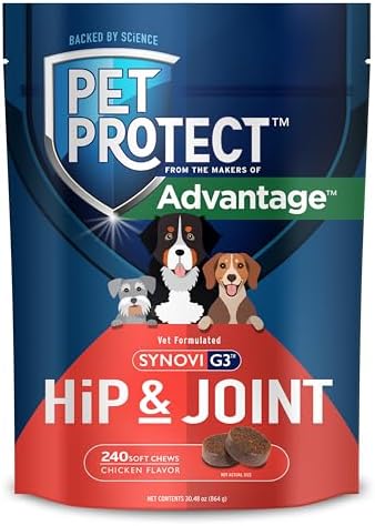 Pet Protect Hip & Joint Supplement for Dogs, Chicken Flavor 240ct